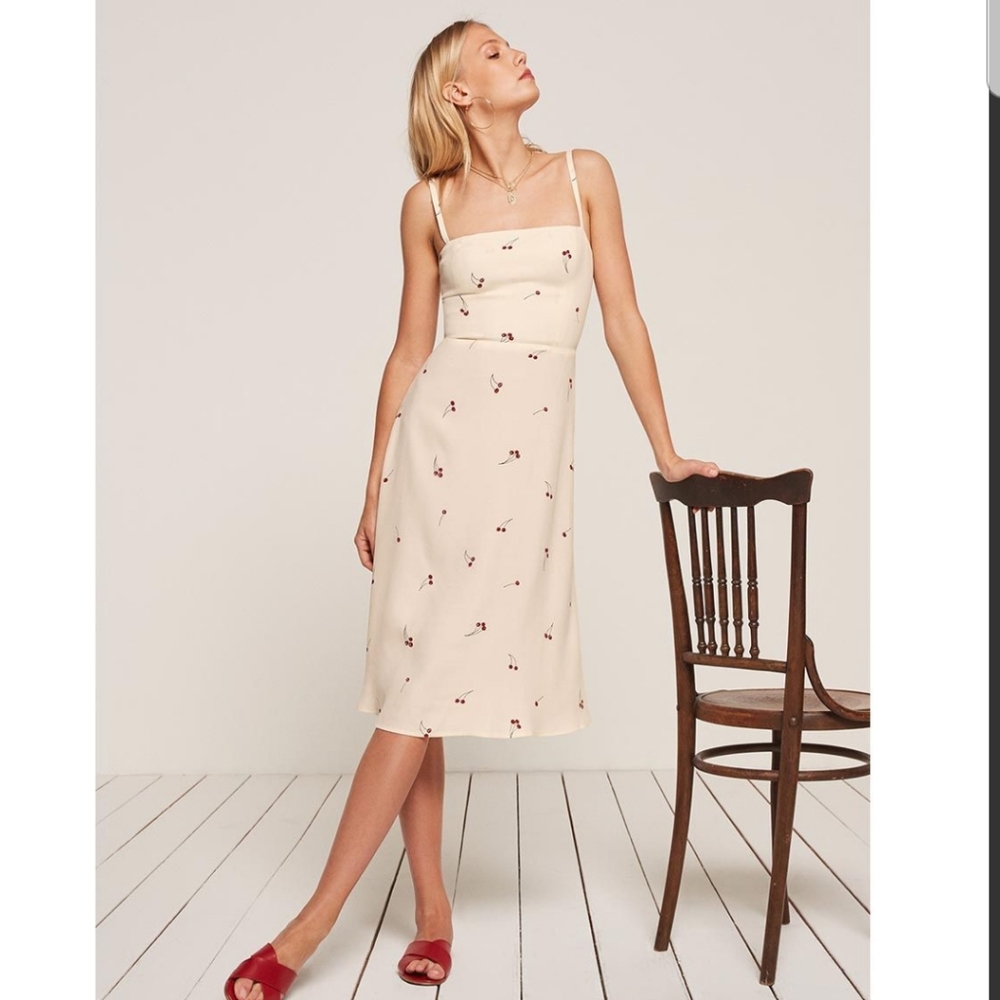 Reformation Afternoon Dress, cherry print, size 2